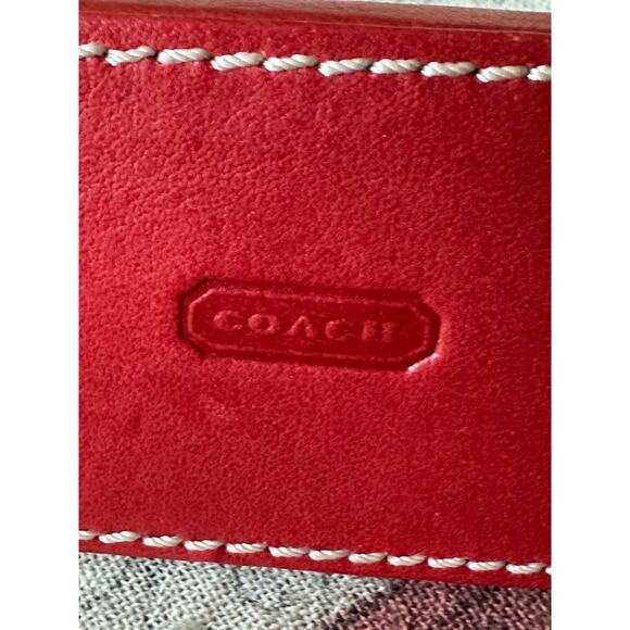 Coach red Leather Acrylic Photo Frame lucite 8x6” modern decor - Picture 12 of 16